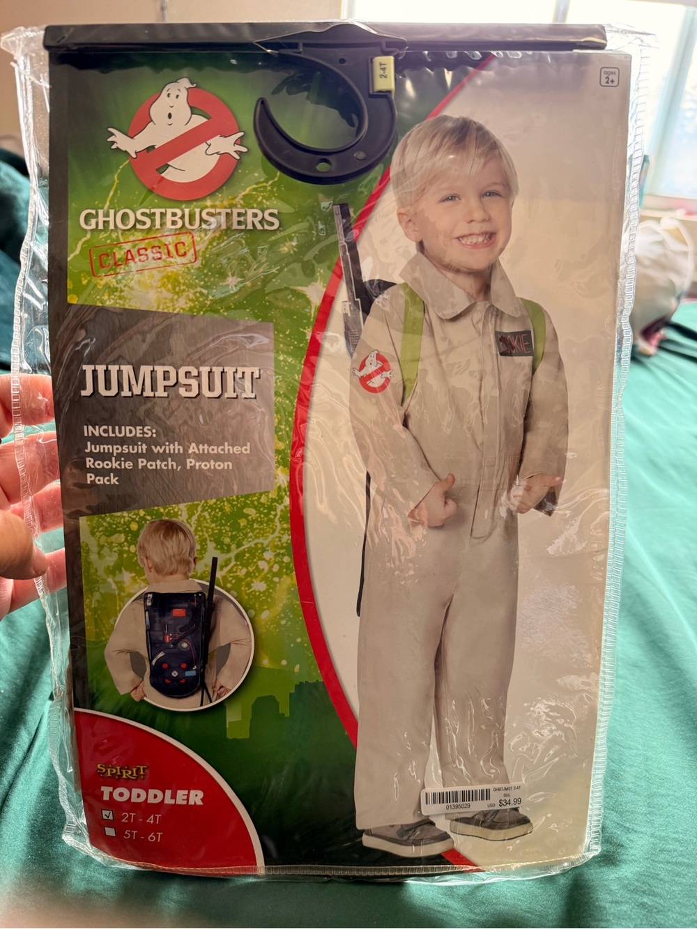 Spirit Ghostbusters Toddler Jumpsuit Costume - Cream, Green, Red, Black